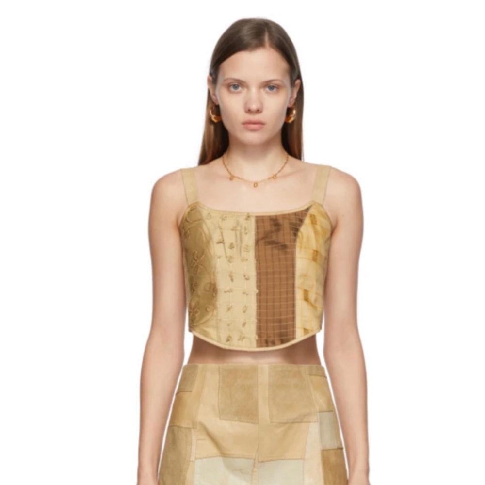 SSENSE Maiden Name Gold Camisole / Corset Top